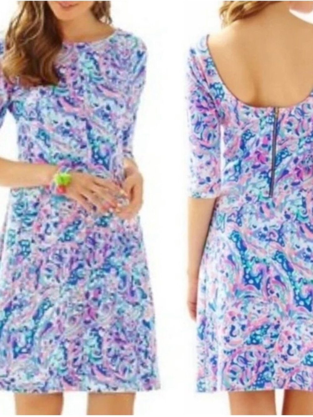 Lilly Pulitzer Celia Short Sleeve Dress Multi La Playa Size Small
